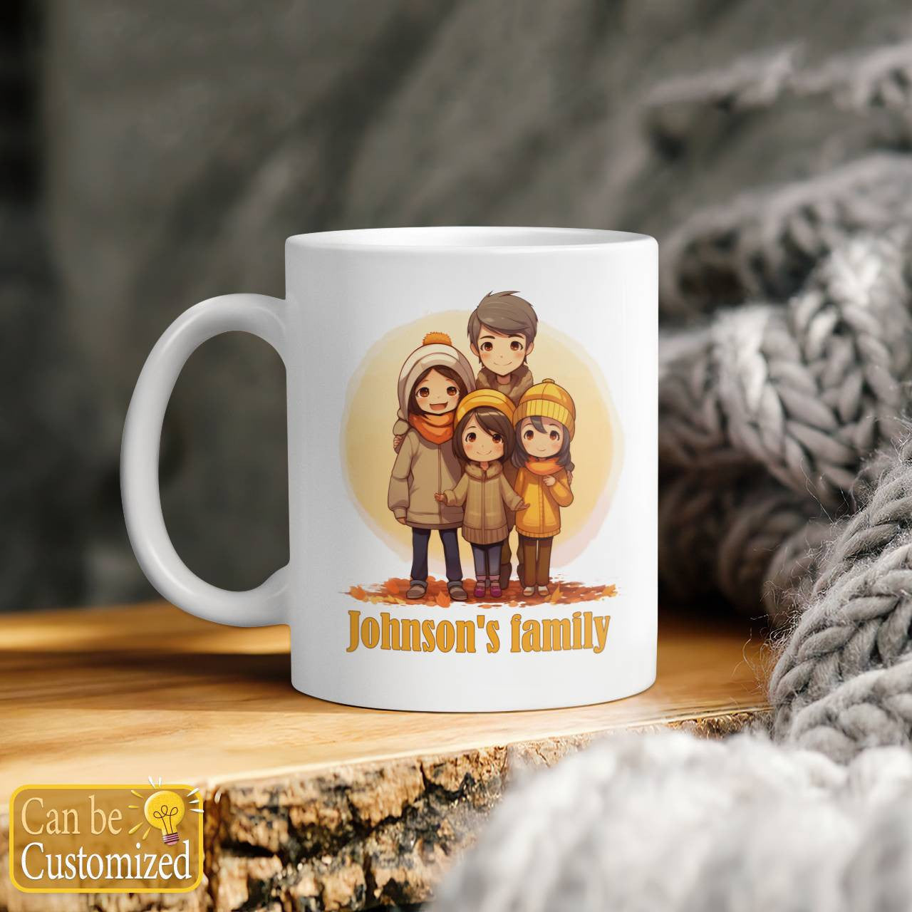 Personalized Your Family's Name for Four Peoples Mug