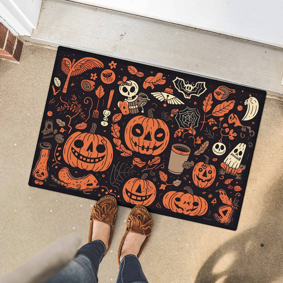 Halloween Patterns Door Mat