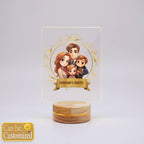 Cute Family with Family's Name Led Lamp