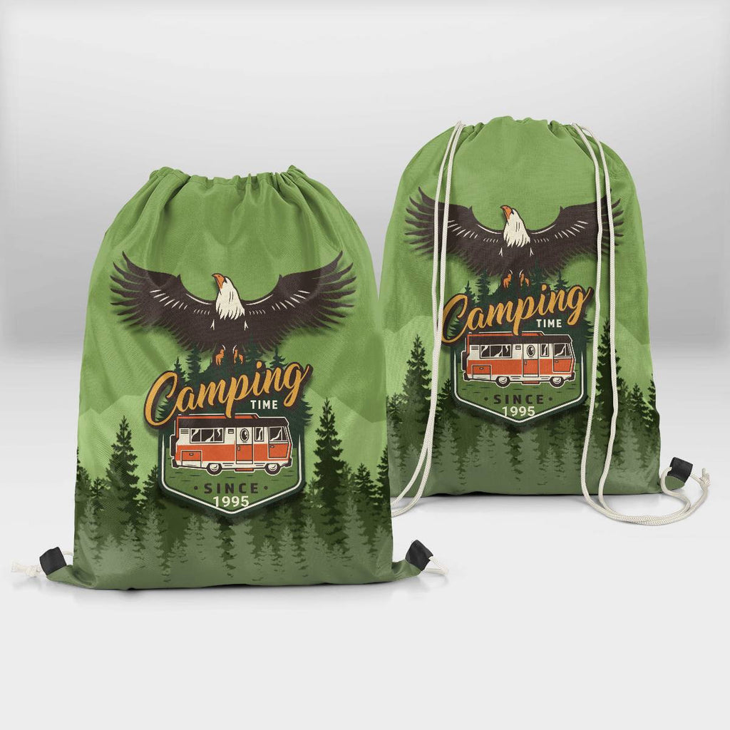 Camping Time Drawstring Bag