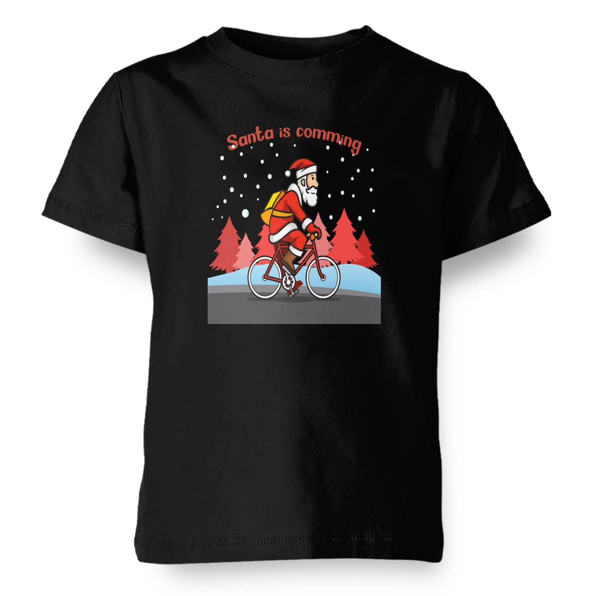 Santa Is Comming - Bicycle Kids T-shirt