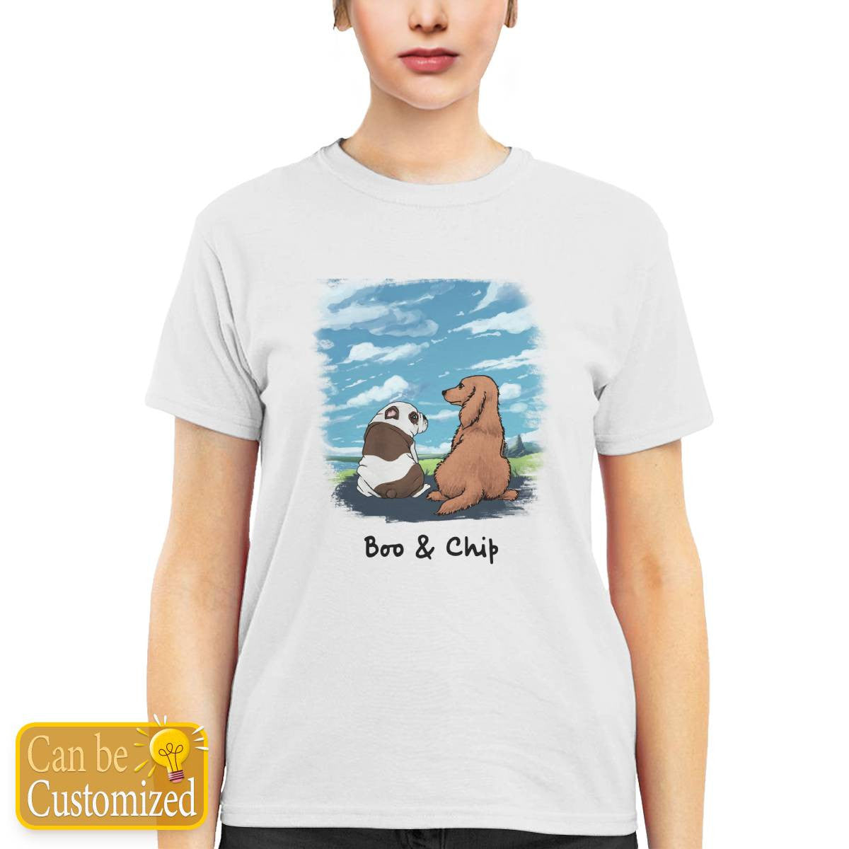 Two Dogs in The Meadow Ladies Tshirt