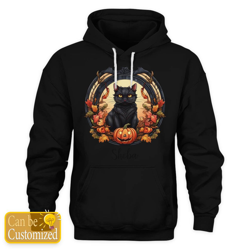 Halloween Cat Hoodie with Name