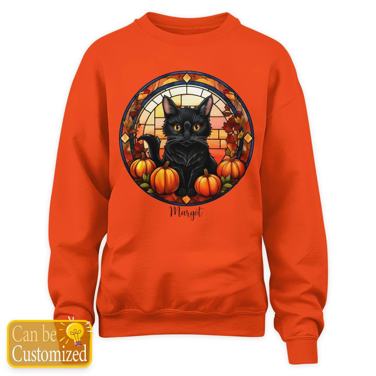 Halloween Cat Sweatshirt with Name