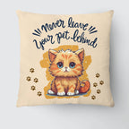"Never leave your pet behind" Quotes Round Beach Towel