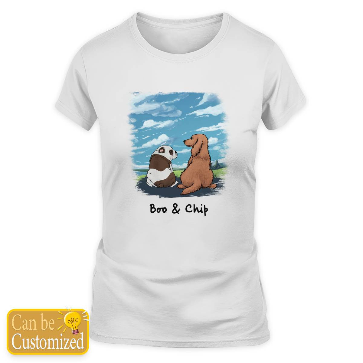 Two Dogs in The Meadow Ladies Tshirt