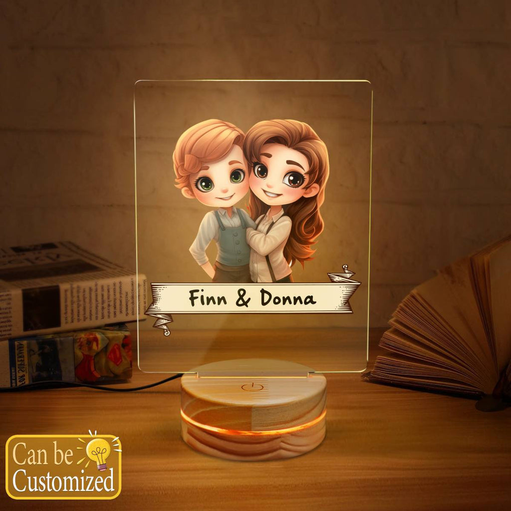 Chibi Rural Fashion Renaissance Couple Portrait Led Lamp