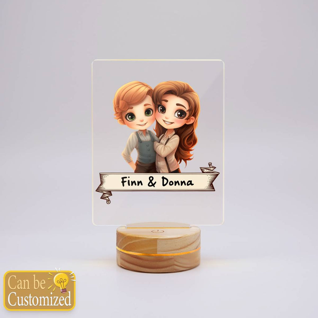 Chibi Rural Fashion Renaissance Couple Portrait Led Lamp