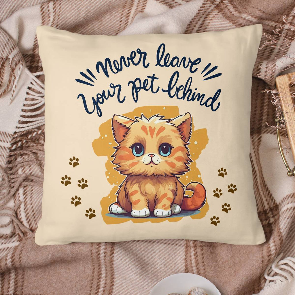 "Never leave your pet behind" Quotes Round Beach Towel