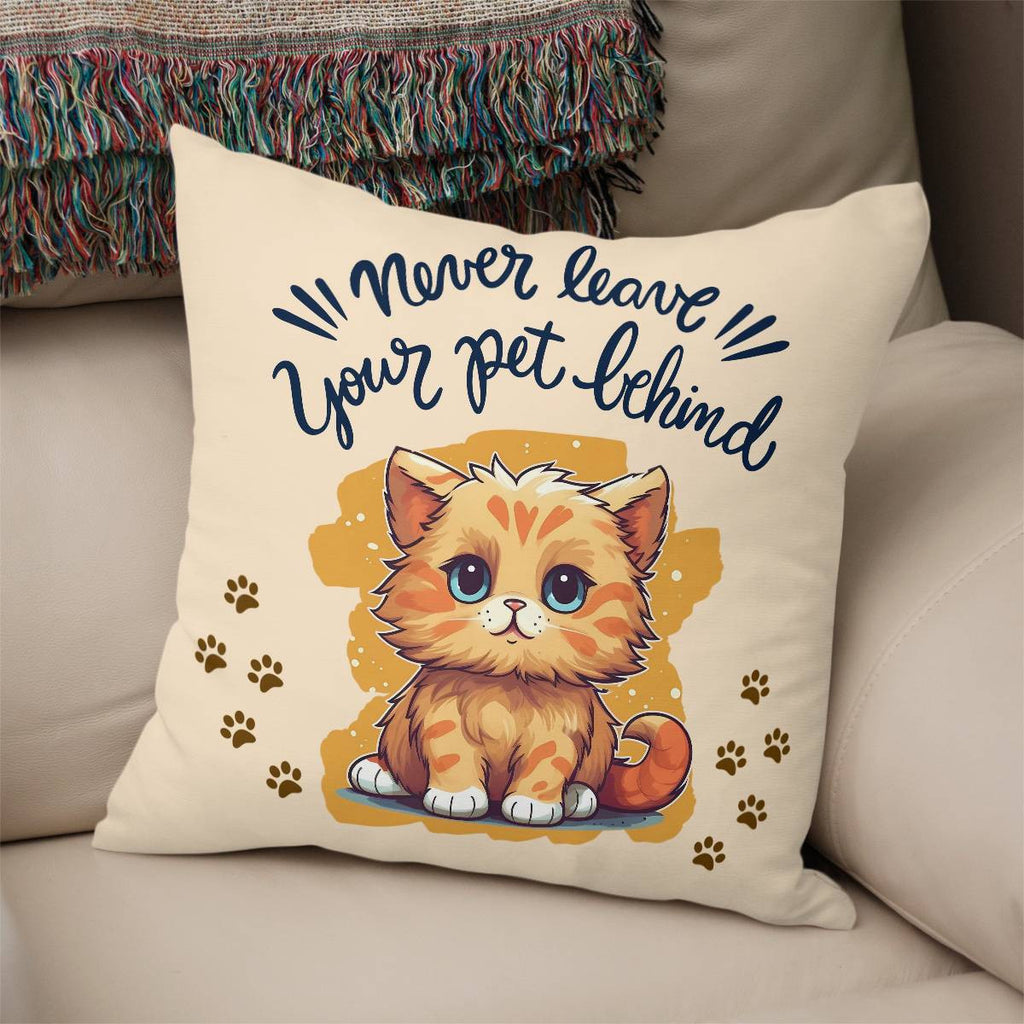 "Never leave your pet behind" Quotes Round Beach Towel