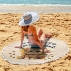 "Never leave your pet behind" Quotes Round Beach Towel