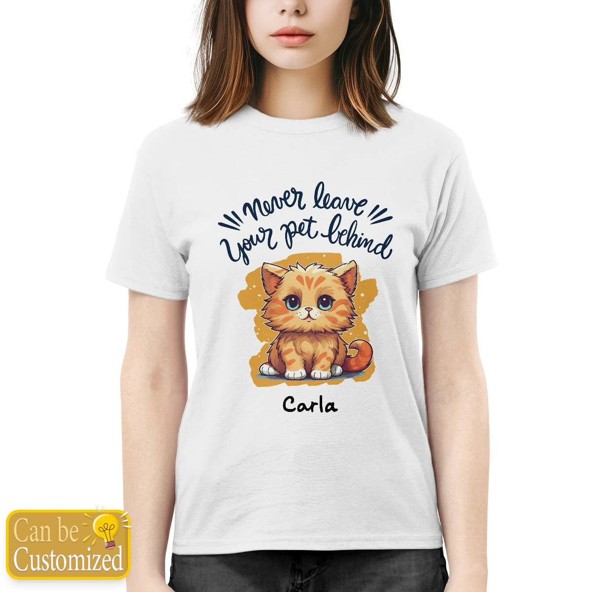 "Never Leave Your Pet Behind" Quotes with Name Tee