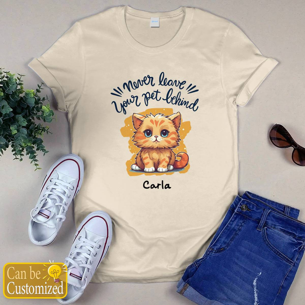"Never Leave Your Pet Behind" Quotes with Name Tee