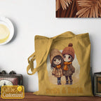 Chibi Close Female Friends with Names Tote Bag