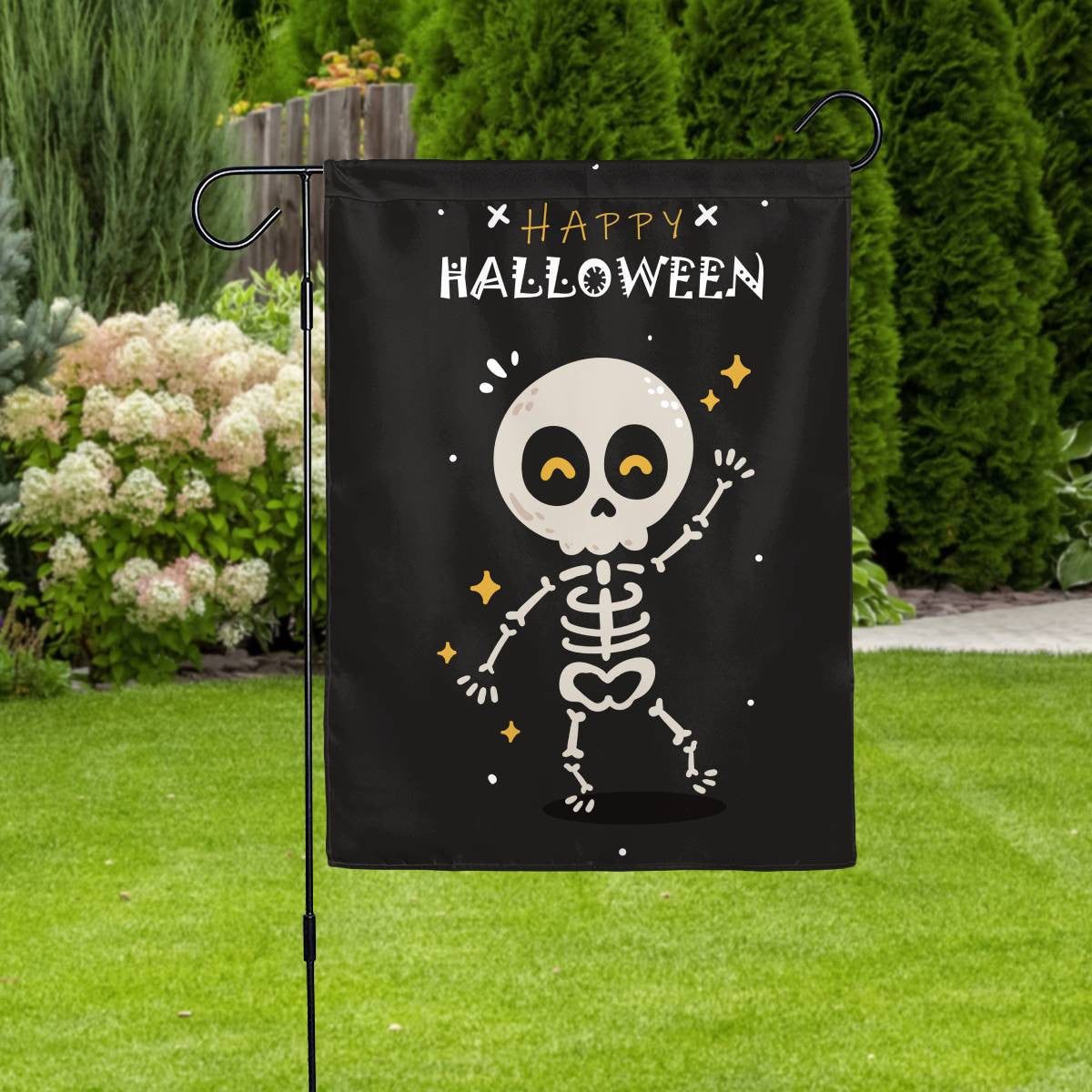Happy Halloween Ghost Skull House Flag